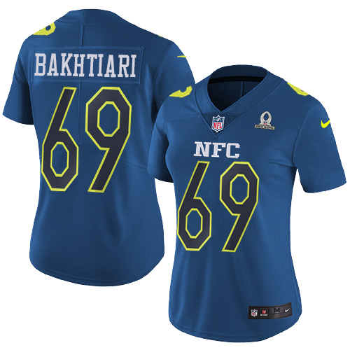 Nike Packers #69 David Bakhtiari Navy Women's Stitched NFL Limited NFC Pro Bowl Jersey